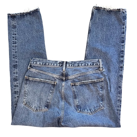 AGOLDE 90s Pinch Waist Straight Leg High Rise Medium Blue Denim Jeans Size 30 - Picture 6 of 12
